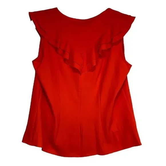 𝅺bianca Nygard Red Ruffled Top - Picture 2 of 8